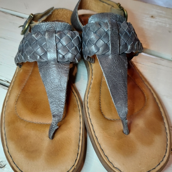 Born Leather Braided Thong Strappy Sandal - Picture 2 of 7